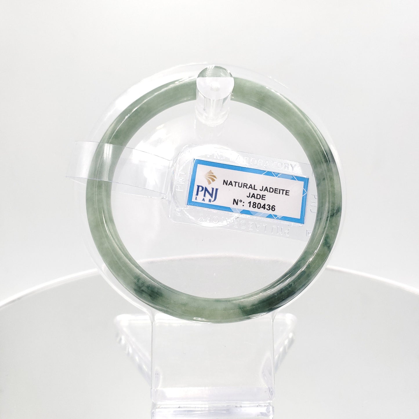 Yingmart 59mm Certified Natural Light To Dark Greyish Green. Grey White  jade bangle Bracelet, Real Gemstone Bracelet, Vintage Jewelry