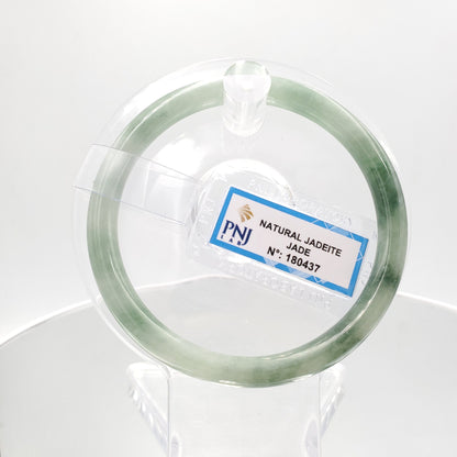 Yingmart 59mm Certified Natural Yellowish greyish green, grey white jadeite jade bangle Bracelet, Real Gemstone Bracelet, Vintage Jewelry