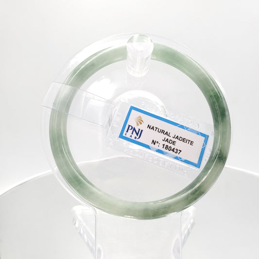 Yingmart 59mm Certified Natural Yellowish greyish green, grey white jadeite jade bangle Bracelet, Real Gemstone Bracelet, Vintage Jewelry