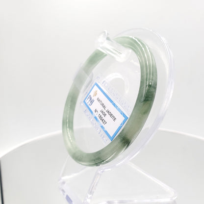 Yingmart 59mm Certified Natural Yellowish greyish green, grey white jadeite jade bangle Bracelet, Real Gemstone Bracelet, Vintage Jewelry