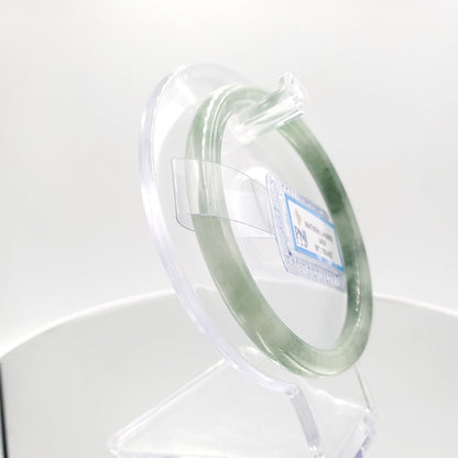 Yingmart 59mm Certified Natural Yellowish greyish green, grey white jadeite jade bangle Bracelet, Real Gemstone Bracelet, Vintage Jewelry