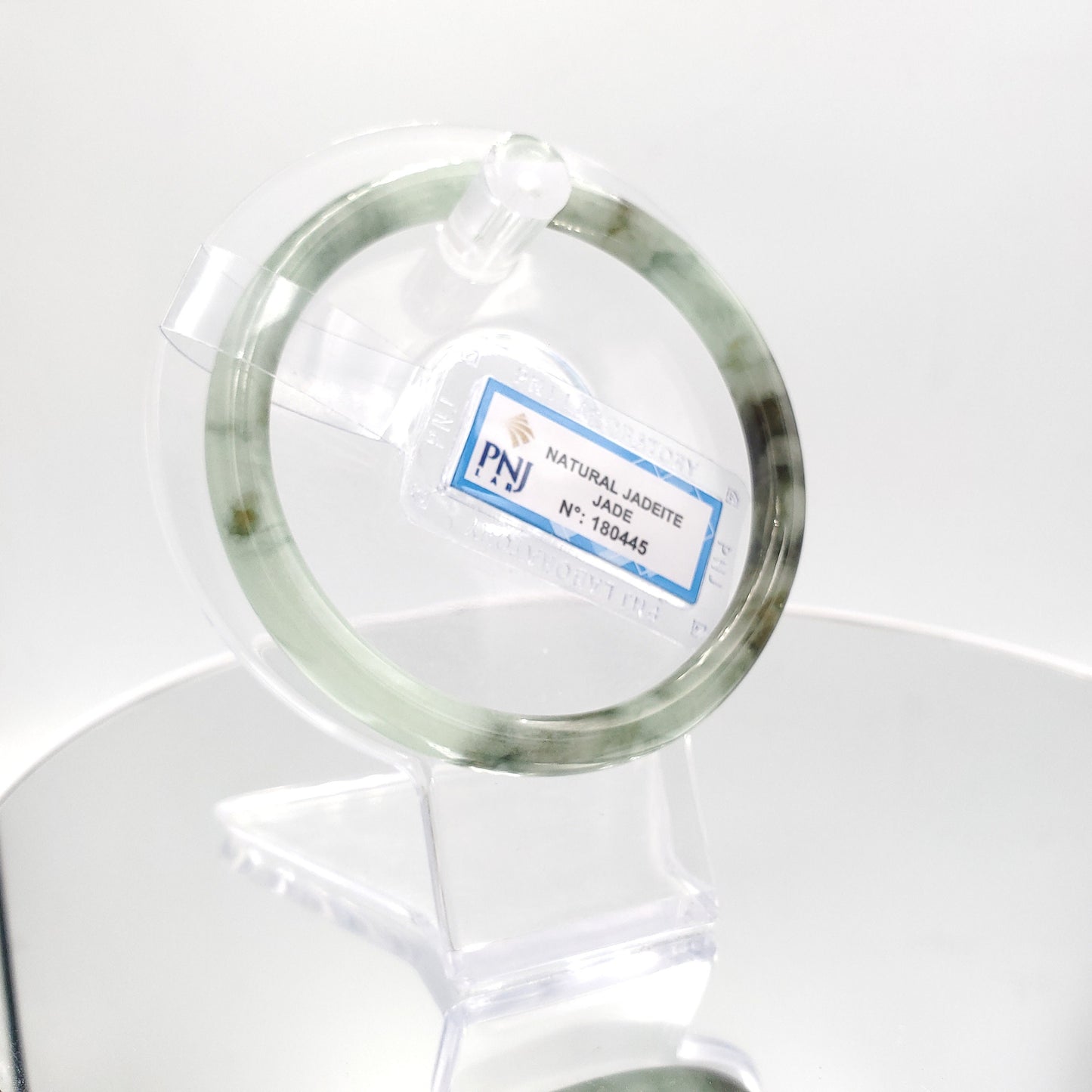 Yingmart 60mm 180445 Certified Natural Light green, grey white, black brown spots jadeite jade bangle, Gemstone Bracelet,Vintage Jewelry