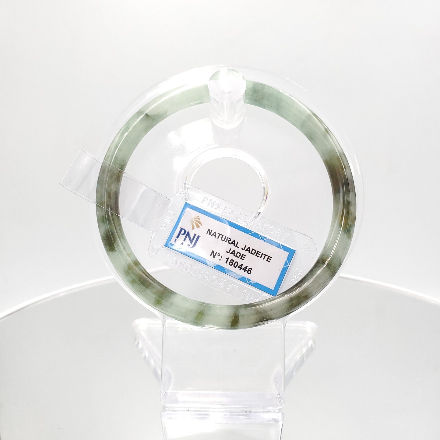 Yingmart 60mm PNJ180446 Certified Natural Light green, grey white, black brown spots jadeite jade bangle, Real Gemstone Bracelet,Vintage