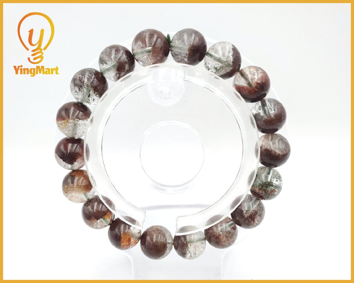 Yingmart Ghost Quartz Brown Bracelets, Real Gemstone Bracelet, Crystal Bracelet, Vintage Jewelry Gifts for Women, Mothers day