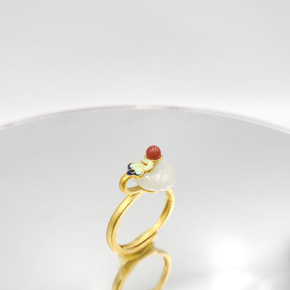 Yingmart RSJ004 Gold Plated Silver Cloud Marble Ring,gemstone, jewelrydesigner,green jade, gemstone lover, gemstone jewellery