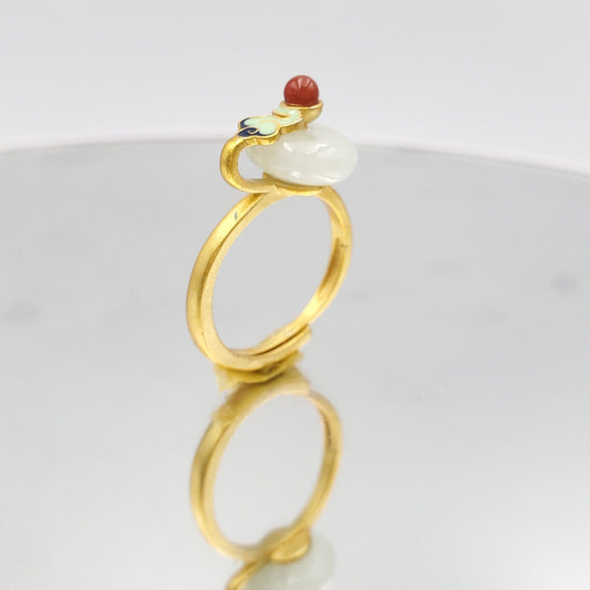 Yingmart RSJ004 Gold Plated Silver Cloud Marble Ring,gemstone, jewelrydesigner,green jade, gemstone lover, gemstone jewellery