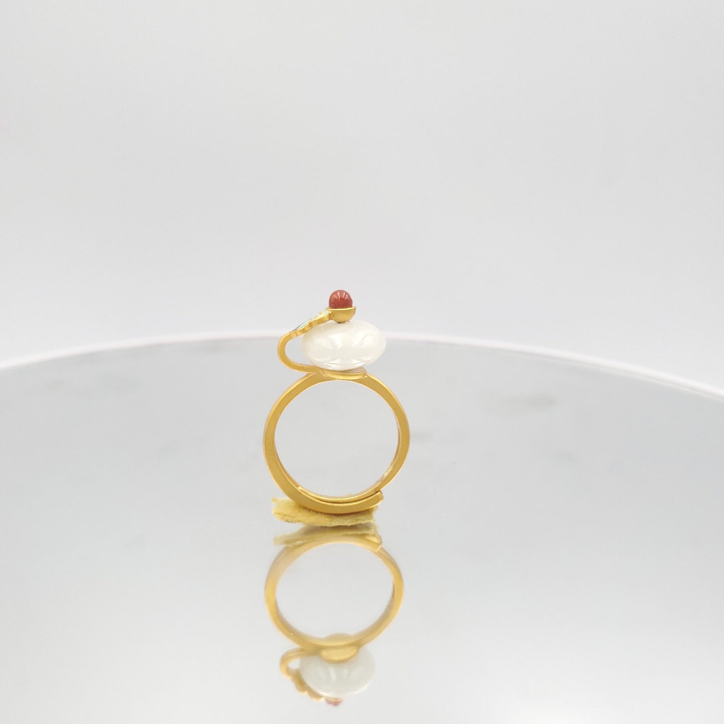 Yingmart RSJ004 Gold Plated Silver Cloud Marble Ring,gemstone, jewelrydesigner,green jade, gemstone lover, gemstone jewellery