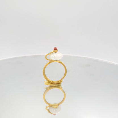 Yingmart RSJ004 Gold Plated Silver Cloud Marble Ring,gemstone, jewelrydesigner,green jade, gemstone lover, gemstone jewellery