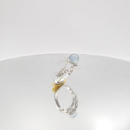 Yingmart RSMS001 Crown Shade Moonstone Sterling Silver S925 Rings ,gemstone, jewelrydesigner,green jade, gemstone lover, gemstone jewellery