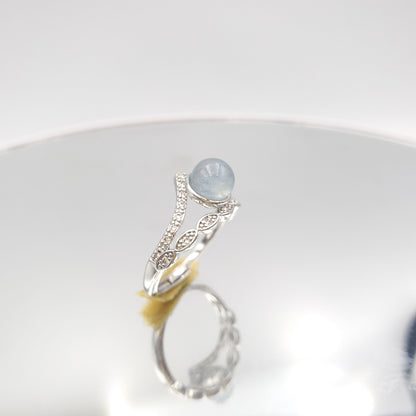 Yingmart RSMS001 Crown Shade Moonstone Sterling Silver S925 Rings ,gemstone, jewelrydesigner,green jade, gemstone lover, gemstone jewellery