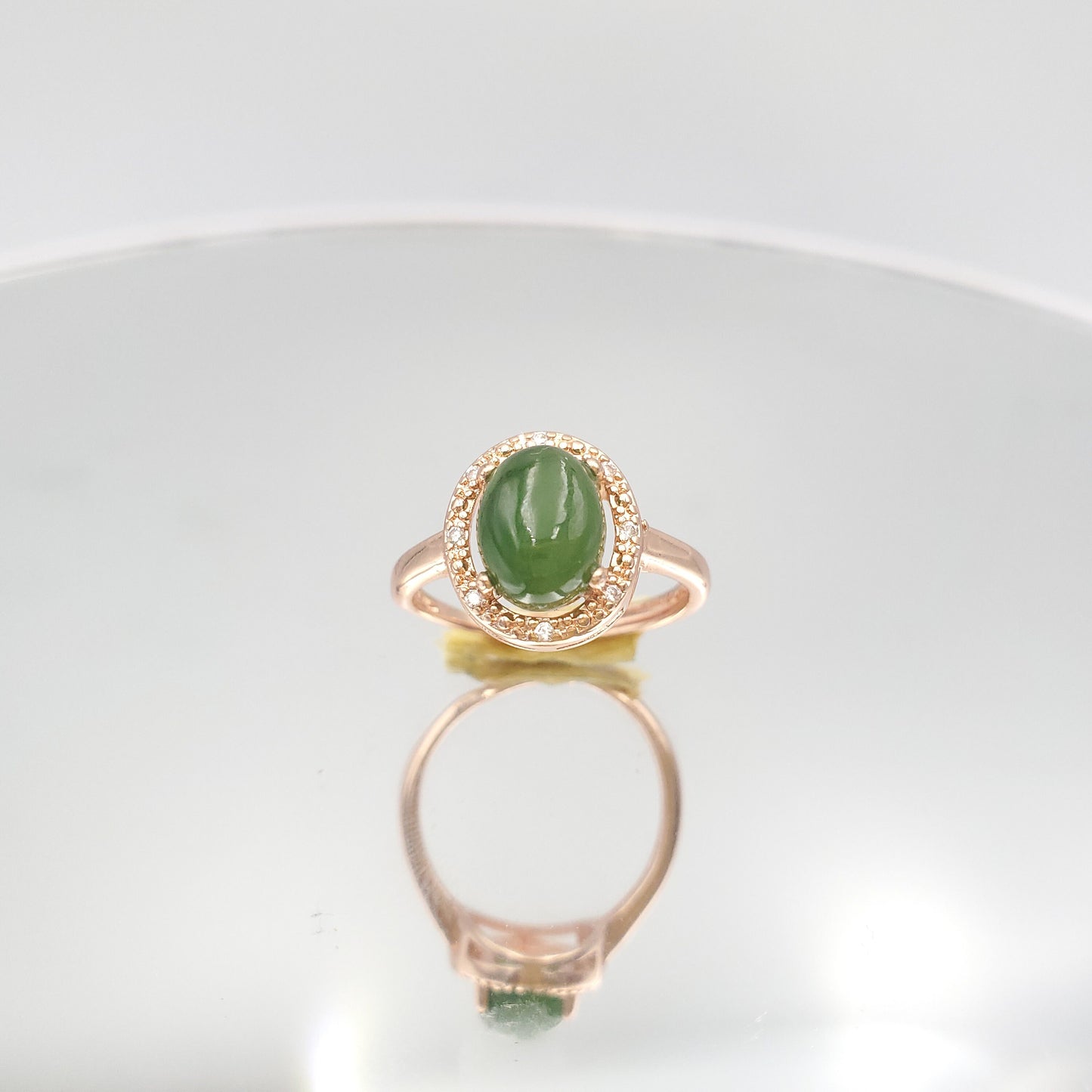 Yingmart Gold Plated Silver 18K Jade Ring,gemstone, jewelrydesigner,green jade, gemstone lover, gemstone jewellery