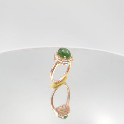 Yingmart Gold Plated Silver 18K Jade Ring,gemstone, jewelrydesigner,green jade, gemstone lover, gemstone jewellery