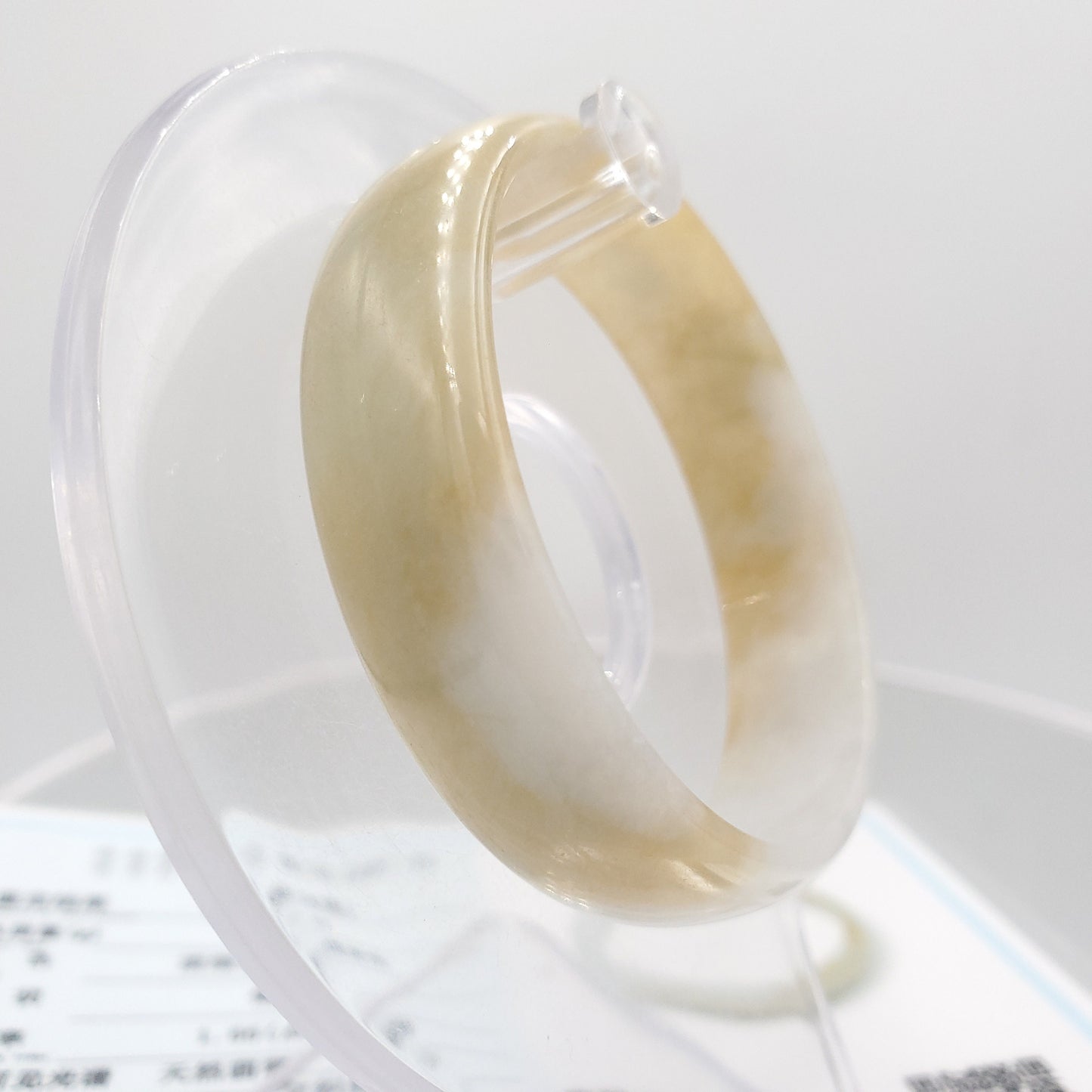 Yingmart 49mm Certified Grade A Jade color white to yellow  Jadeite Jade bangle bracelet,jade jewelry, Real Gemstone, Accessories
