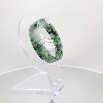 Yingmart 50mm Genuine Rare Green Floating Dark Green Floral Veins Burmese Jade A Bangle Bracelet,Vintage Jewelry,jade jewelry,Accessories