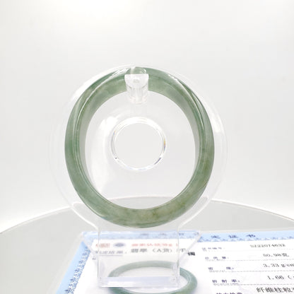Yingmart 56.2mm SZ22074632 Semi-translucent Green Genuine Burmese Jade A Jaideite Jade Bangle, Vintage Jewelry, jade jewelry, Accessories