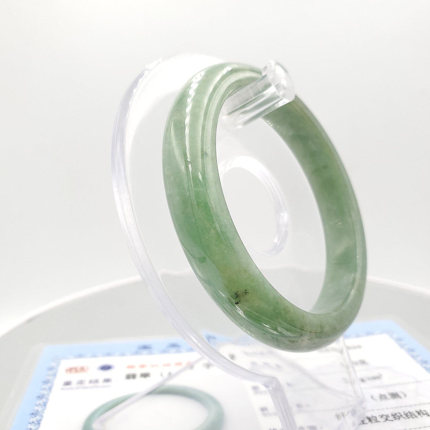 Yingmart 53mm SZ22074634 Vintage Green Genuine Burmese Jade A Jaideite Jade Bangle, Vintage Jewelry, jade jewelry, Accessories