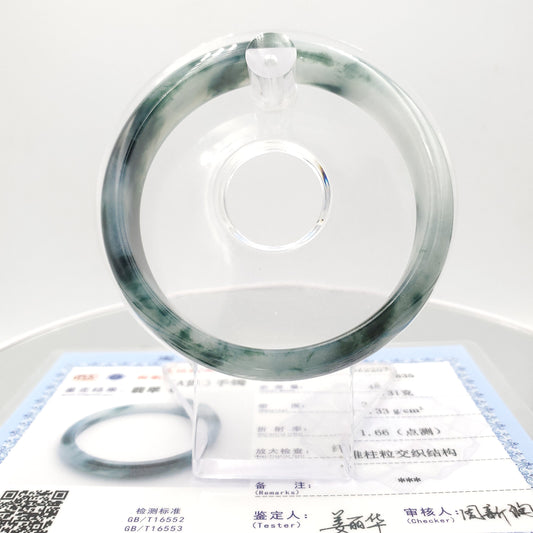 Yingmart 59mm  SZ22074635 VIP Deep Blue Veins Genuine Burmese Jade A Jaideite Jade Bangle, Vintage Jewelry, jade jewelry, Accessories