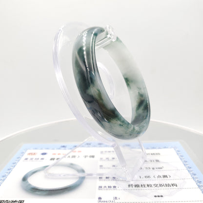Yingmart 59mm  SZ22074635 VIP Deep Blue Veins Genuine Burmese Jade A Jaideite Jade Bangle, Vintage Jewelry, jade jewelry, Accessories