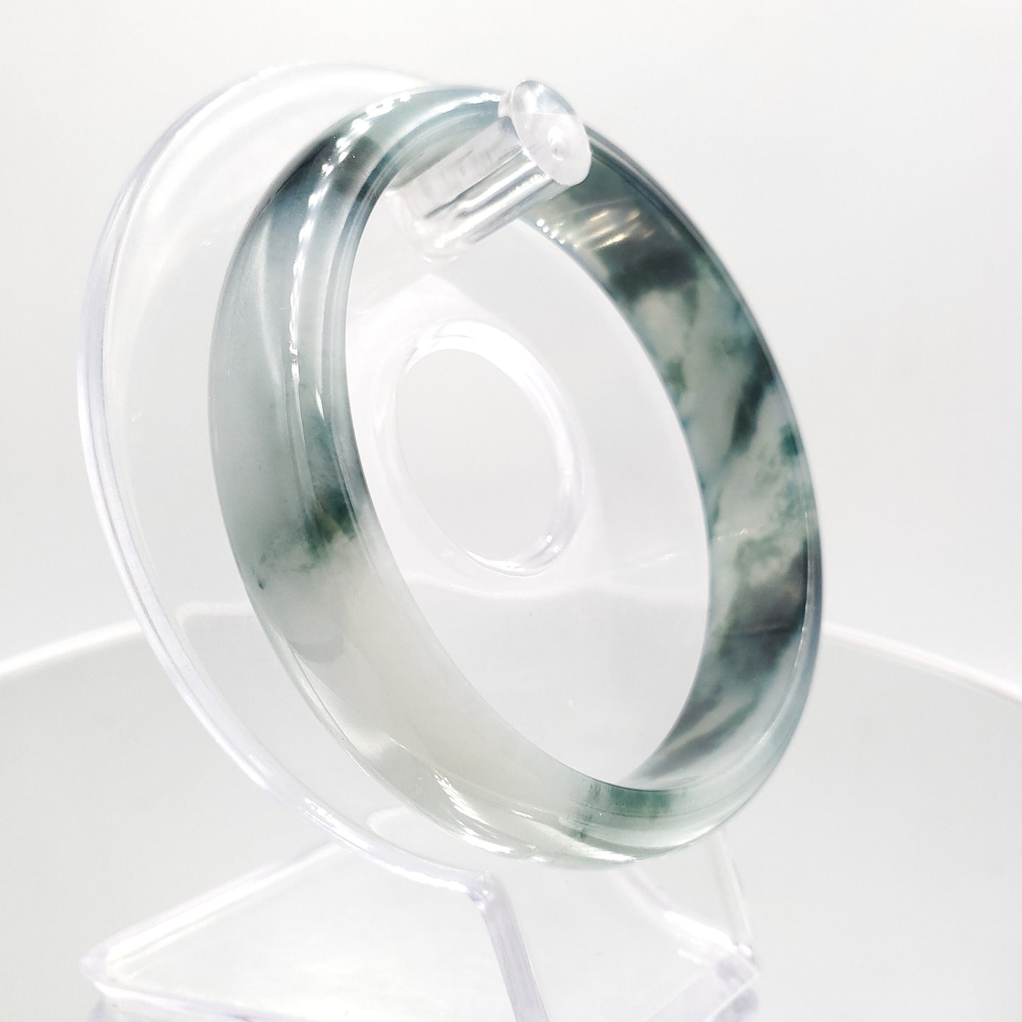 Yingmart 59mm  SZ22074635 VIP Deep Blue Veins Genuine Burmese Jade A Jaideite Jade Bangle, Vintage Jewelry, jade jewelry, Accessories