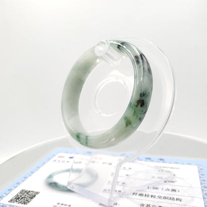 Yingmart 51mm SZ22074637 Green Veins Genuine Burmese Jade A Jaideite Jade Bangle, Vintage Jewelry, jade jewelry, Accessories, natural jade