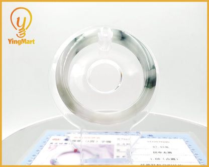 Yingmart 53mm SZ22076290 Blue Veins Genuine Burmese Jade A Jaideite Jade Bangle, Vintage Jewelry, jade jewelry, Accessories, natural jade