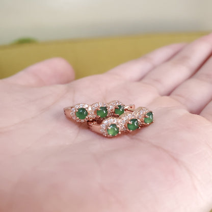 Yingmart Certified Genuine Icy Green Burmese Type A Jadeite Jade Gemstone Earrings Made With 925 Sterling Silver earrings, Gift for Women