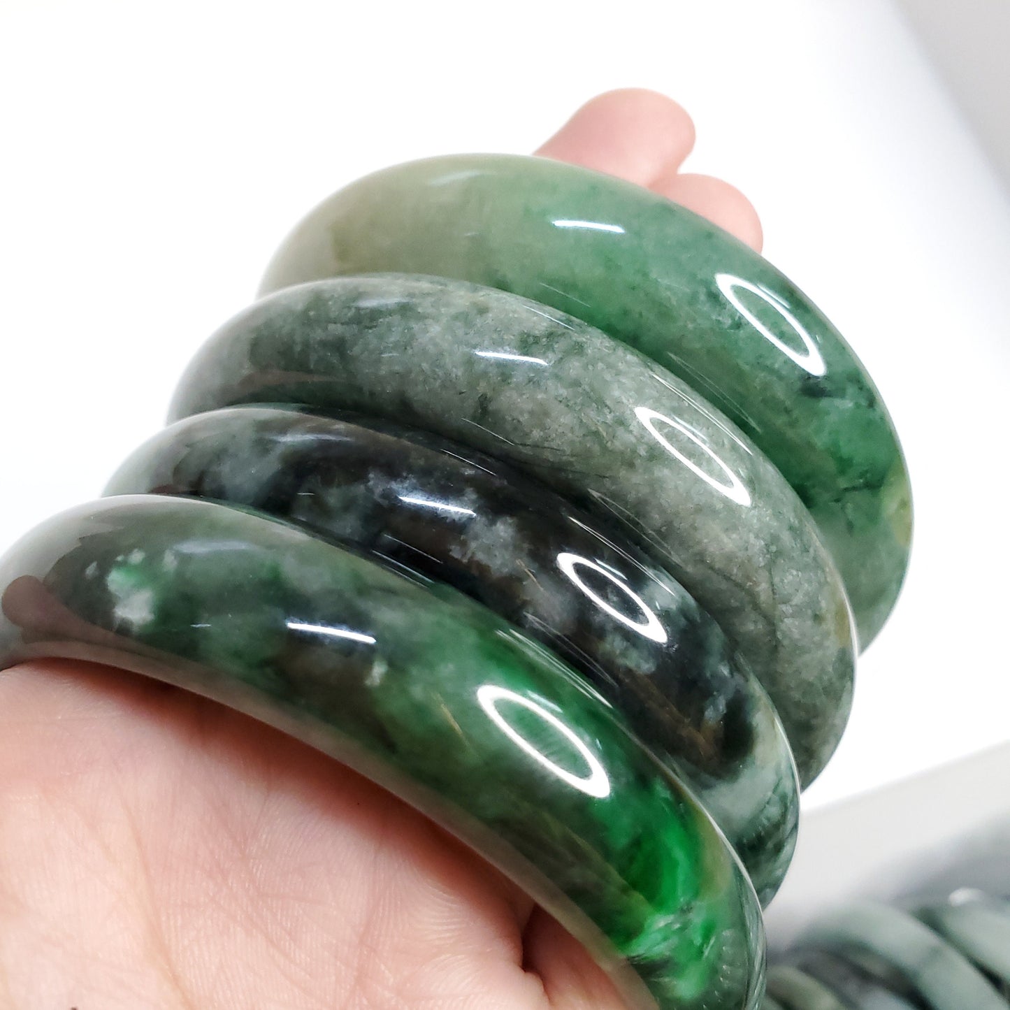 Yingmart RANDOM PICKED 51-62 mm Jaideite Jade Bangle, Vintage Jewelry, jade jewelry, Accessories, Natural Gemstone, Genuine Jade