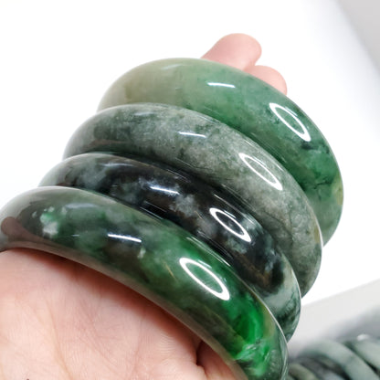 Yingmart RANDOM PICKED 51-62 mm Jaideite Jade Bangle, Vintage Jewelry, jade jewelry, Accessories, Natural Gemstone, Genuine Jade