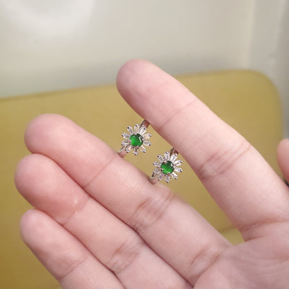 Yingmart Certified Genuine Icy Green Burmese Type A Jadeite Jade Gemstone Earrings Made With 925 Sterling Silver earrings, Gift for Women