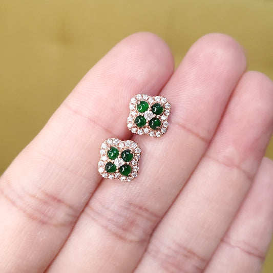 Yingmart Certified Genuine Icy Green Burmese Type A Jadeite Jade Gemstone Earrings Made With 925 Sterling Silver earrings, Gift for Women