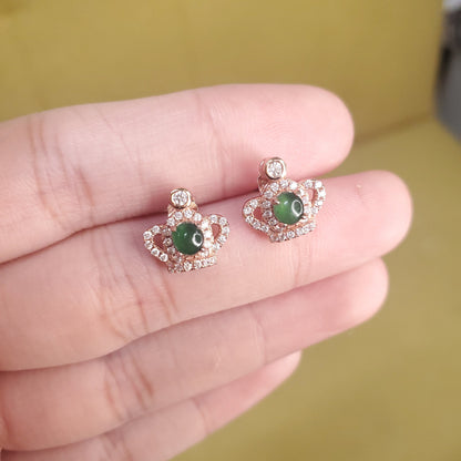 Yingmart certified genuine icy green burmese type a jadeite jade gemstone earrings made with 925 sterling silver earrings, gift for women