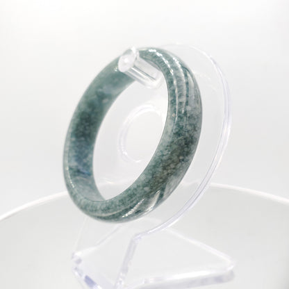 Yingmart 55mm Genuine Dark Blue Floating White Spot Guatamela Jade A Jadeite Jade Bangle, Burmese Myanmar Gemstones,Real Gemstone Bracelet