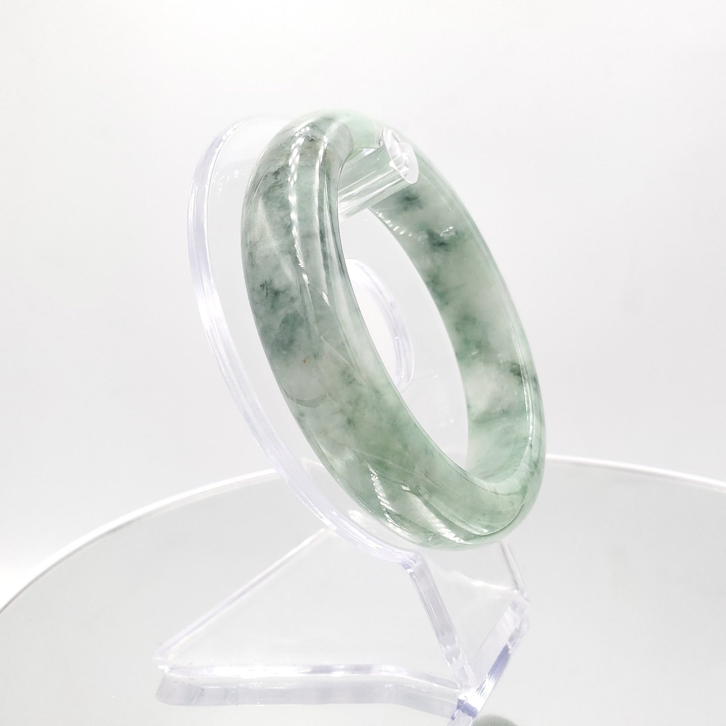 Yingmart 57mm Genuine Floating Apple Green Jade A Jadeite Bangle,  Burmese Myanmar Gemstones, Real Gemstone Bracelet, Vintage Jewelry