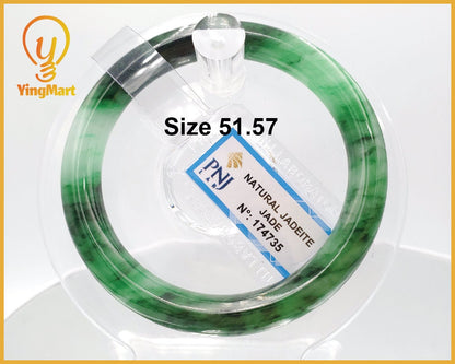 Yingmart 51mm PNJ174735 Certified Natural Light Green Jade Jadeite Bangle  Bracelets, Real Gemstone Bracelet, Vintage Jewelry