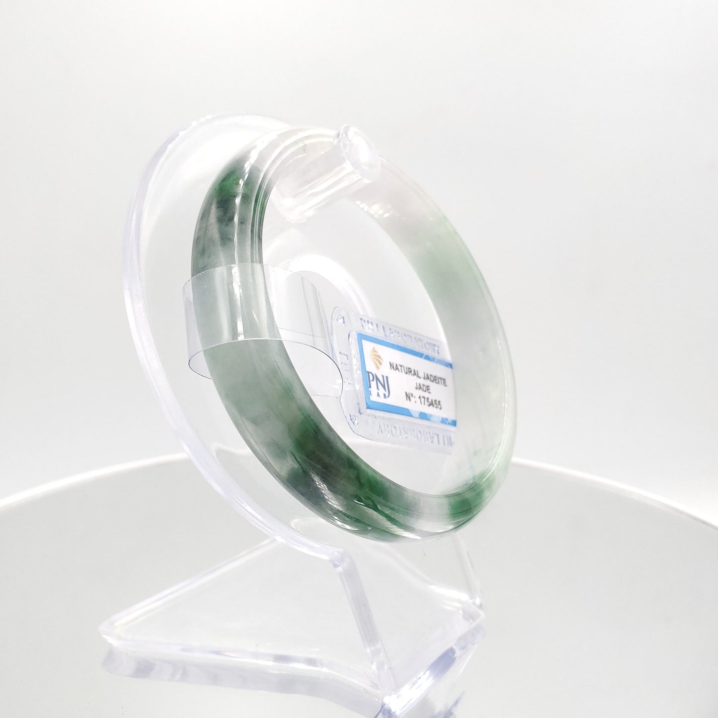 Yingmart 60mm Certified Natural Green White To Green. Purplish White. Grey Jade Bangle Bracelet, Real Gemstone Bracelet, Vintage Jewelry