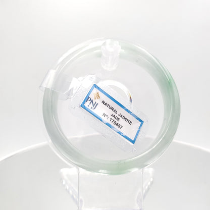 Yingmart 58mm Certified Natural Green White To Green. Grey White Jade Bangle Bracelet, Real Gemstone Bracelet,Vintage Jewelry