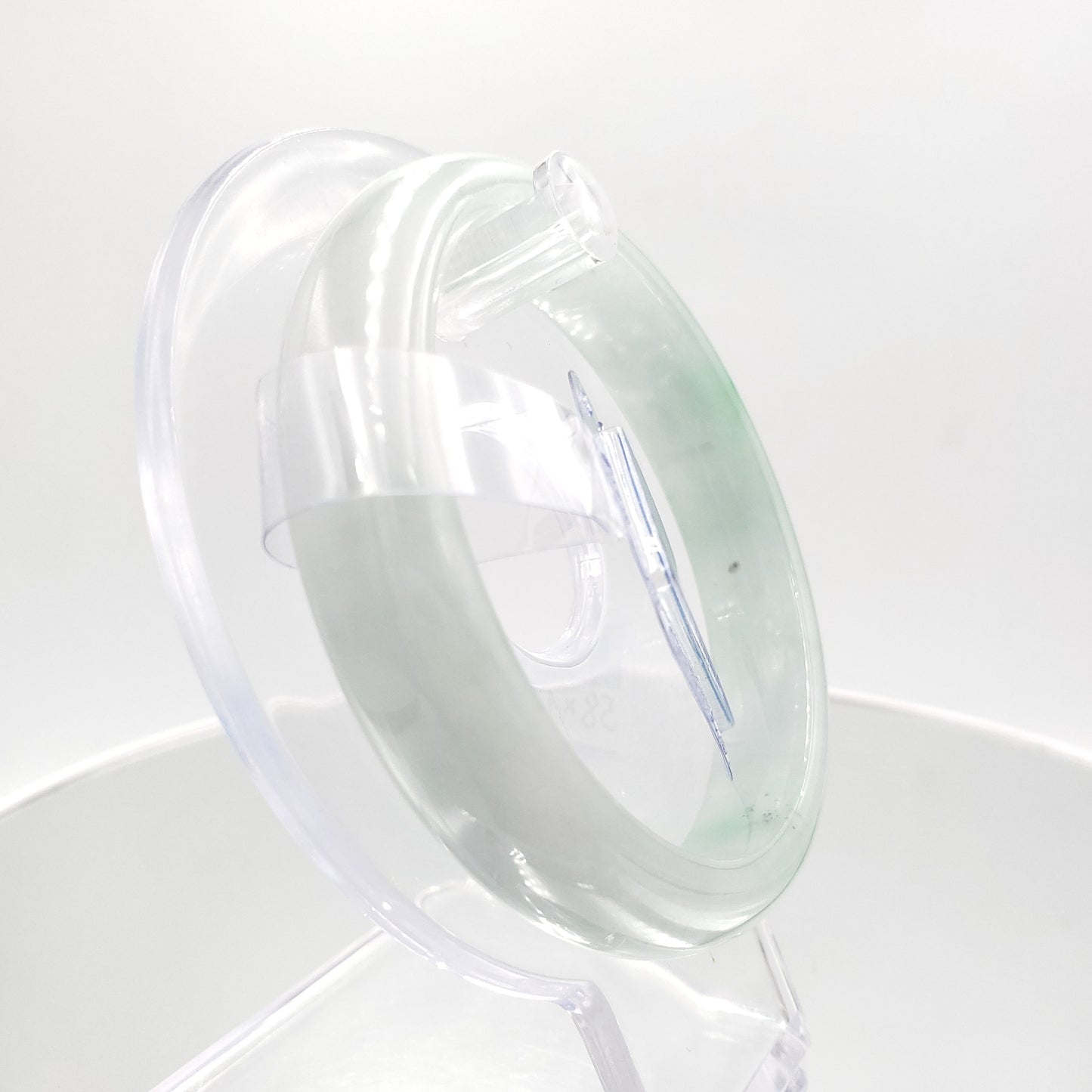 Yingmart 58mm Certified Natural Green White To Green. Grey White Jade Bangle Bracelet, Real Gemstone Bracelet,Vintage Jewelry