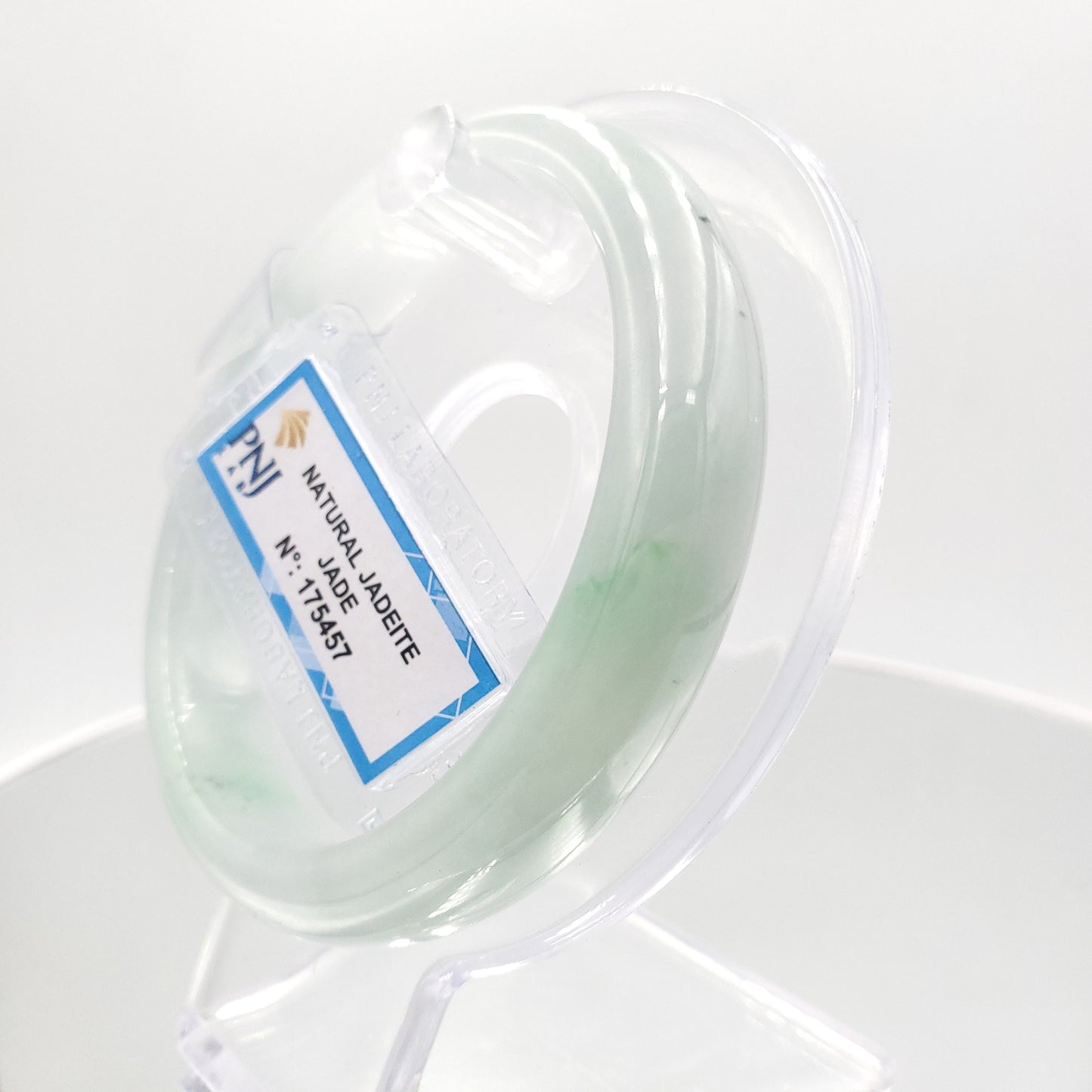 Yingmart 58mm Certified Natural Green White To Green. Grey White Jade Bangle Bracelet, Real Gemstone Bracelet,Vintage Jewelry