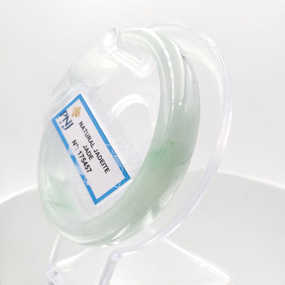 Yingmart 58mm Certified Natural Green White To Green. Grey White Jade Bangle Bracelet, Real Gemstone Bracelet,Vintage Jewelry