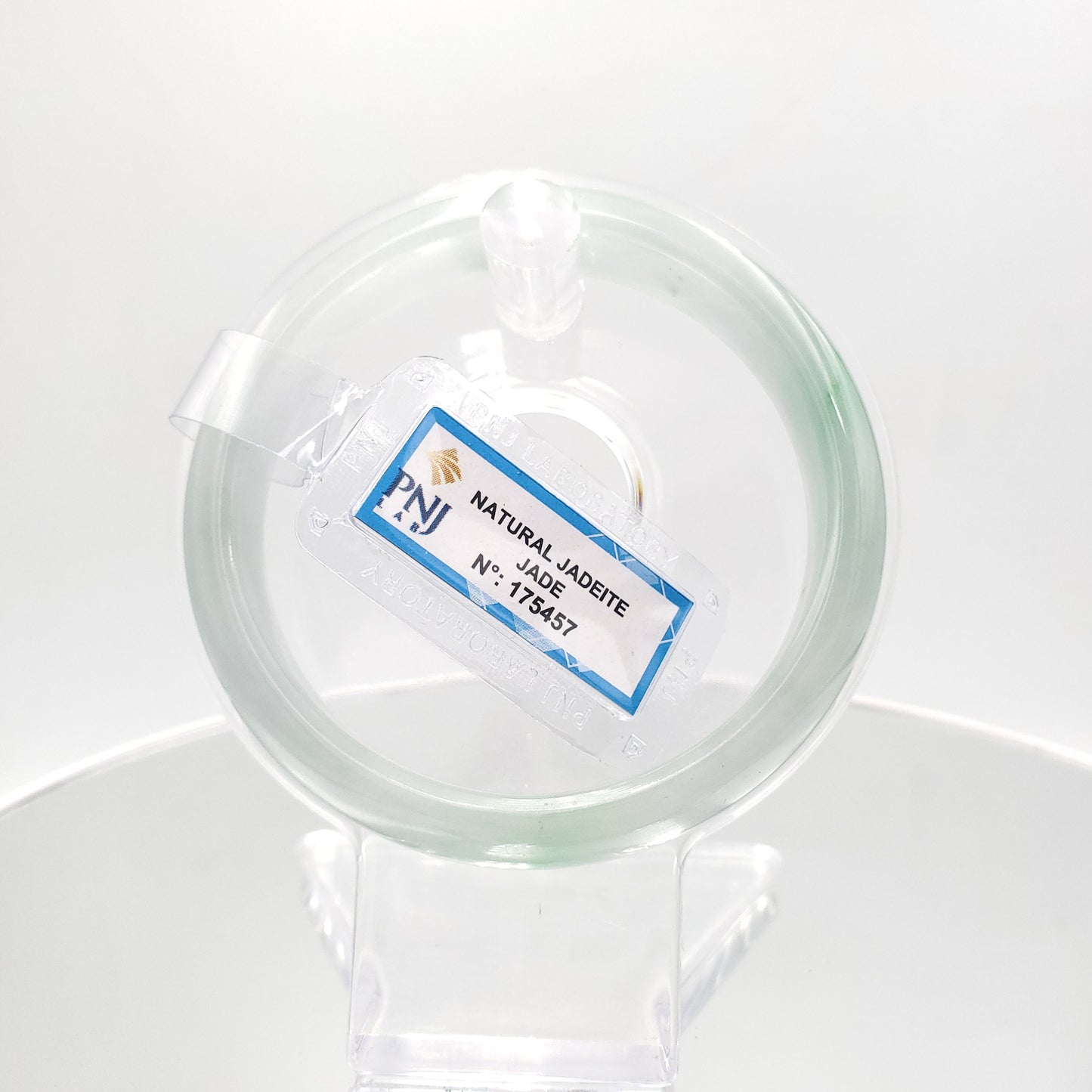 Yingmart 58mm Certified Natural Green White To Green. Grey White Jade Bangle Bracelet, Real Gemstone Bracelet,Vintage Jewelry