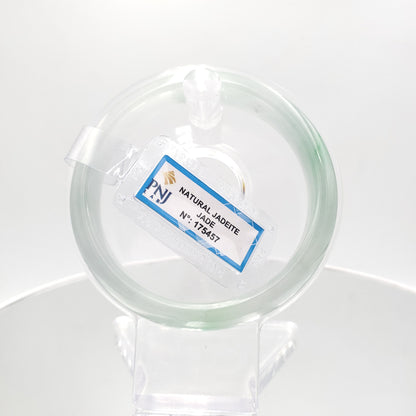 Yingmart 58mm Certified Natural Green White To Green. Grey White Jade Bangle Bracelet, Real Gemstone Bracelet,Vintage Jewelry