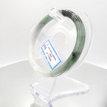 Yingmart 60mm PNJ179205 Certified Natural Greyish green, grey white, black jadeite jade bangle, Real Gemstone Bracelet,Vintage Jewelry