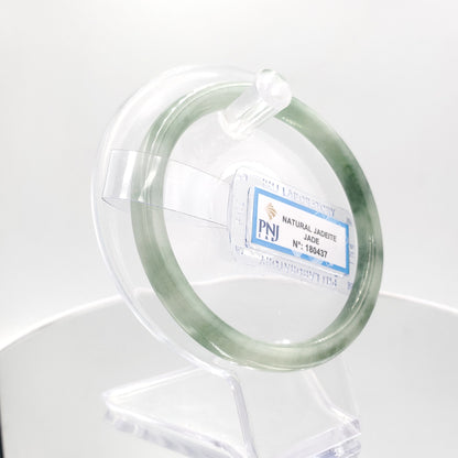 Yingmart 59mm Certified Natural Yellowish greyish green, grey white jadeite jade bangle Bracelet, Real Gemstone Bracelet, Vintage Jewelry