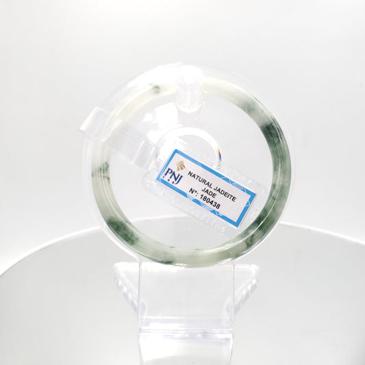 Yingmart 60mm PNJ180438 Certified Natural Yellowish greyish green, grey white jadeite jade bangle Bracelet, Real Gemstone Bracelet, Vintage