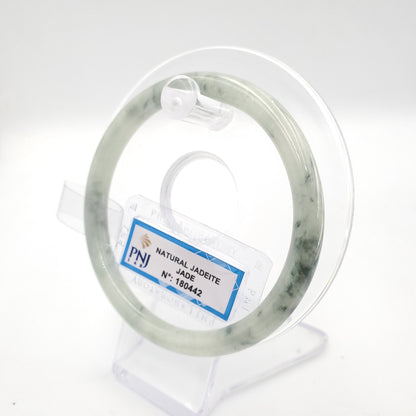 Yingmart 60mm PNJ180442 Certified Natural yellow Green White. Grey White. Black spots jadeite jade bangle, Real Gemstone Bracelet, Vintage