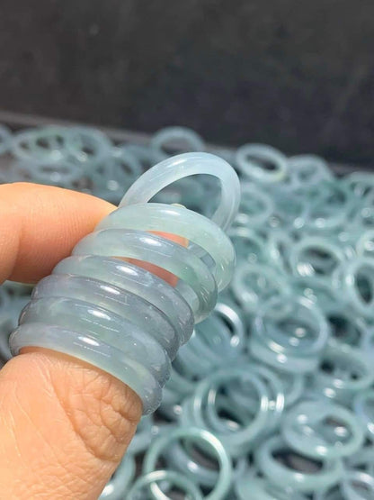 Yingmart Icy Blue Ring, 100% Natural Green Jade Ring - wholesale, Real Gemstone Ring, Vintage Jewelry