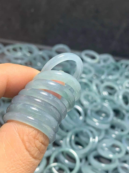 Yingmart Icy Blue Ring, 100% Natural Green Jade Ring - wholesale, Real Gemstone Ring, Vintage Jewelry