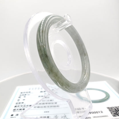 Yingmart 53mm Certified Grade A Jade color Grey Semi-Translucent Jadeite Jade bangle bracelet, Real Gemstone, Accessories