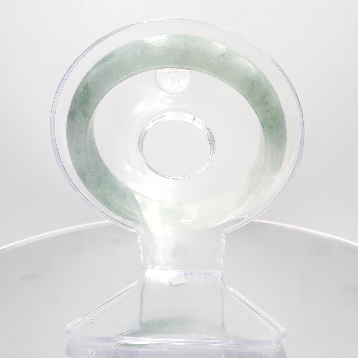 Yingmart 59mm Genuine Burmese Jade A Light Green with Green spot Jaideite Bangle Bracelet,jade jewelry, Real Gemstone, Accessories