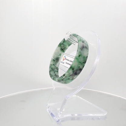 Yingmart 50mm Genuine Rare Green Floating Dark Green Floral Veins Burmese Jade A Bangle Bracelet,Vintage Jewelry,jade jewelry,Accessories